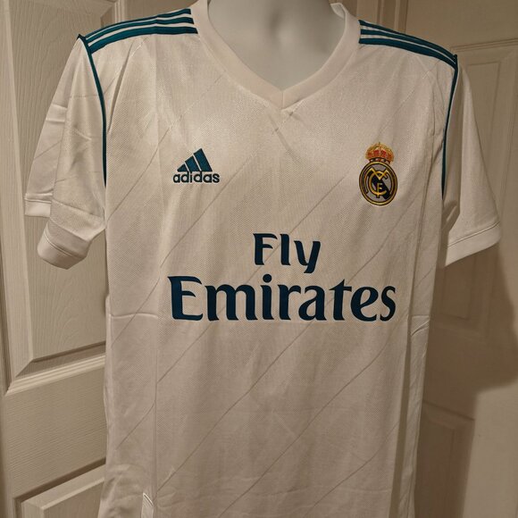 Real Madrid 2017-18 Home Jersey Adidas Men's Sizes M and L Football Soccer - Picture 4 of 16